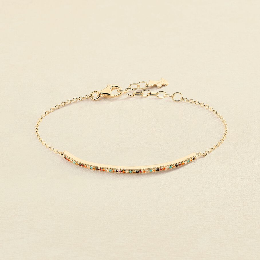 Bracelet souple RAINBOW - Multicolore / Doré - Bracelets  | Agatha