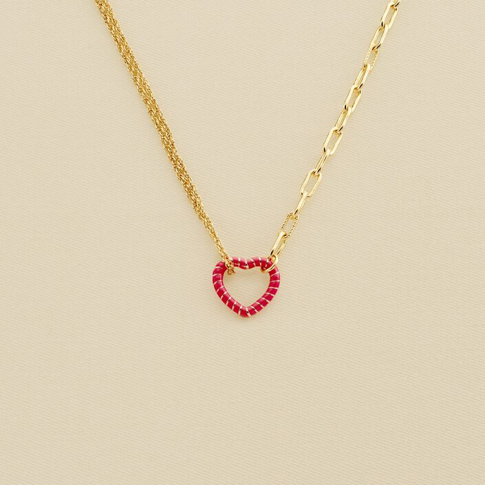 Collier ras du cou SESHA - Rose / Doré - Colliers  | Agatha