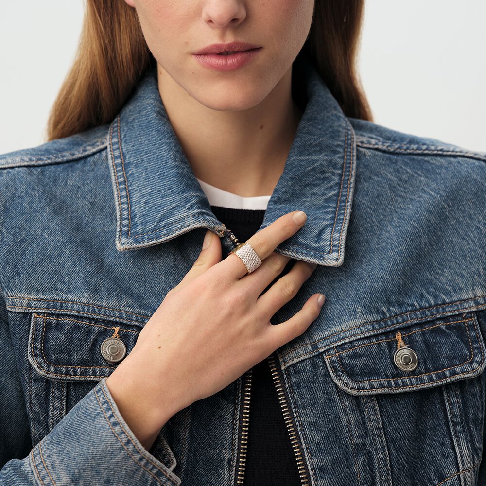 Bague large SISSI - Cristal / Dor&eacute; - Bagues avec pierre  | Agatha