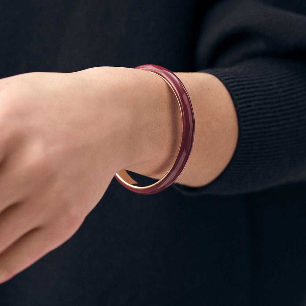 Jonc LEO - Bordeaux / Doré - Bracelets fantaisie  | Agatha