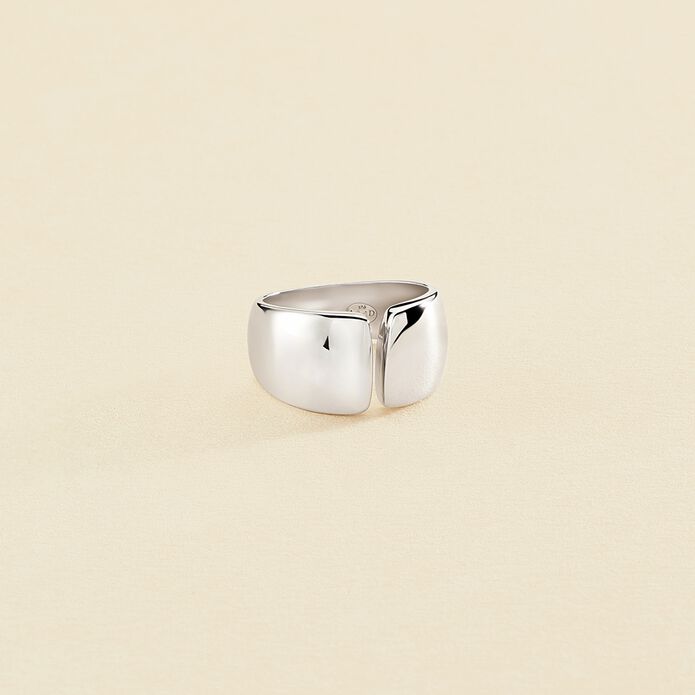 Bague large APERTA - Argenté - Bagues  | Agatha