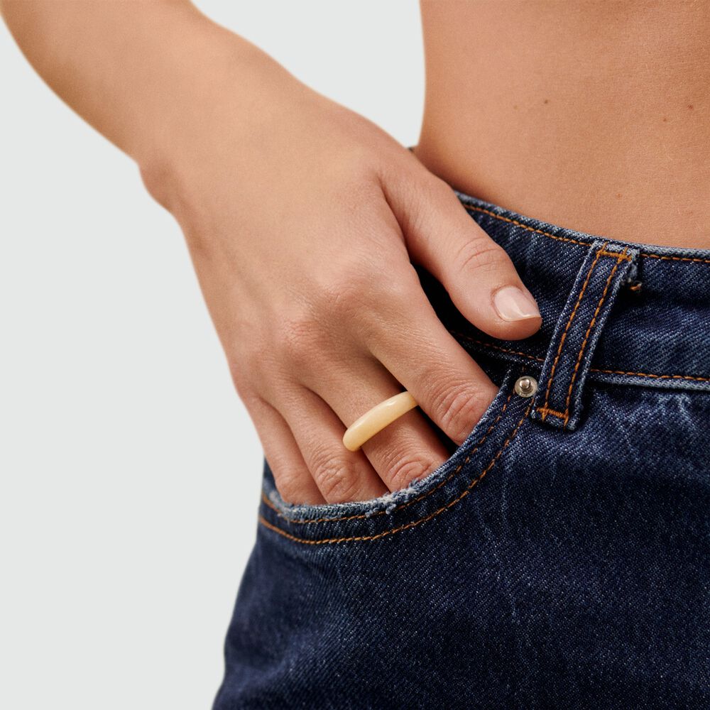 Bague fine TORSADES - Ivoire / Dor&eacute; - Bagues fantaisie  | Agatha