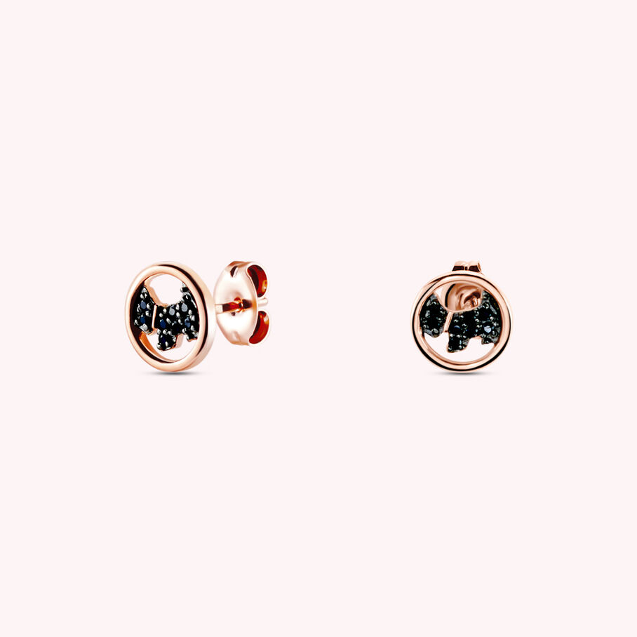 Boucles d'oreilles puces PIBLACK - Noir / Rose - Boucles d'oreilles puces  | Agatha