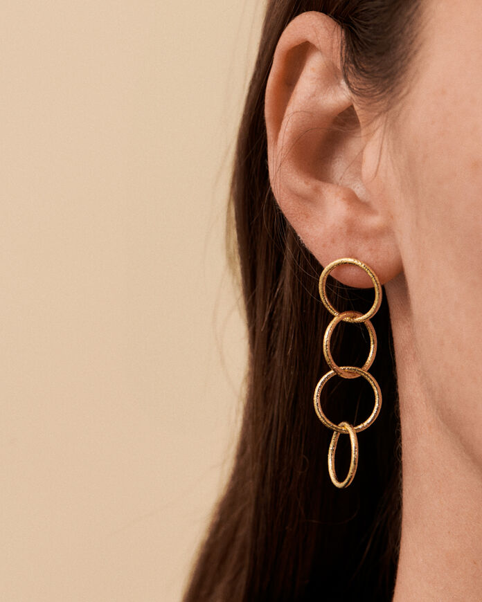 Boucles d'oreilles pendantes MAAT - Doré - Boucles d'oreilles  | Agatha