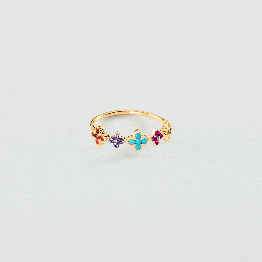 Bague fine RIN13BELOVED - Multicolore / Dor&eacute; - Bagues fines  | Agatha