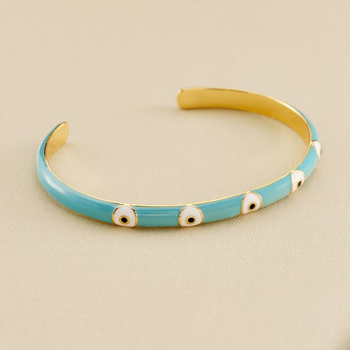 Jonc CYCLADES - Turquoise / Doré - Bracelets  | Agatha