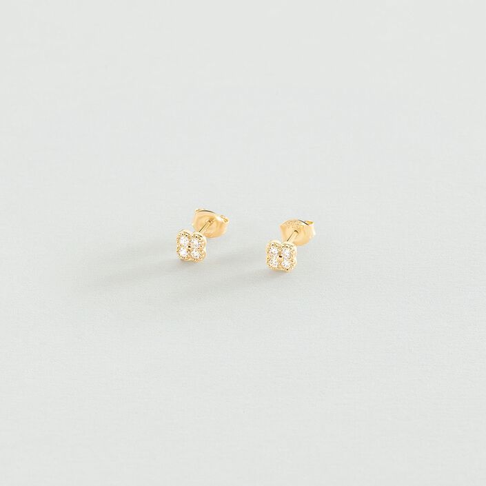Boucles d'oreilles puces BELOVED - Cristal / Doré - Boucles d'oreilles puces  | Agatha