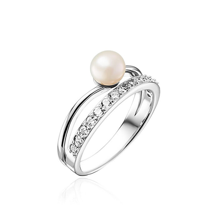 Bague fine MULTA PERLE - Perle / Argenté - Bagues  | Agatha
