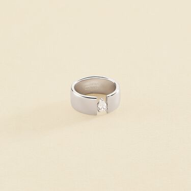 Bague large JADE - Cristal / Argenté - Bagues  | Agatha