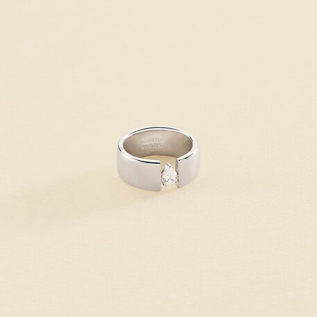 Bague large JADE - Cristal / Argenté - Bagues  | Agatha