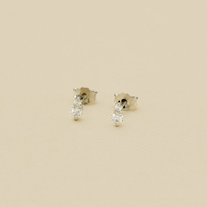 Boucles d'oreilles puces PLEIADES - Cristal / Argenté - Boucles d'oreilles puces  | Agatha
