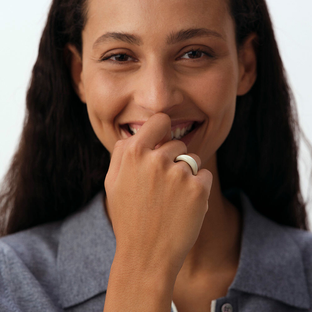 Bague fine LEO - Blanc / Dor&eacute; - Bagues fines  | Agatha