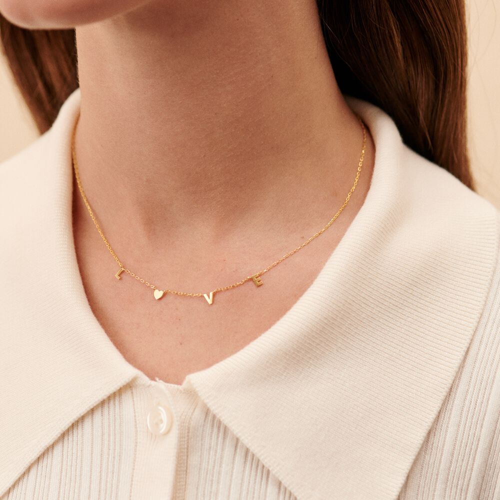 Collier ras du cou WITH LOVE - Dor&eacute; - Colliers fantaisie  | Agatha