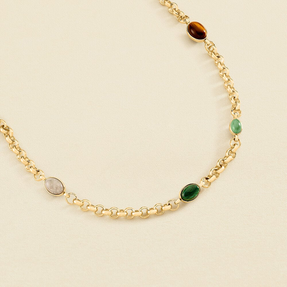 Sautoir RHEA - Multicolore / Dor&eacute; - Colliers fantaisie  | Agatha