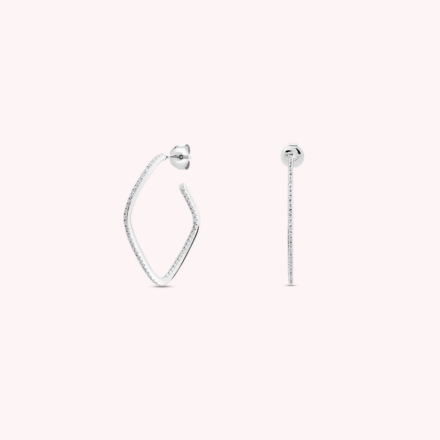 Créoles SISSI - Cristal / Argenté - Boucles d'oreilles  | Agatha