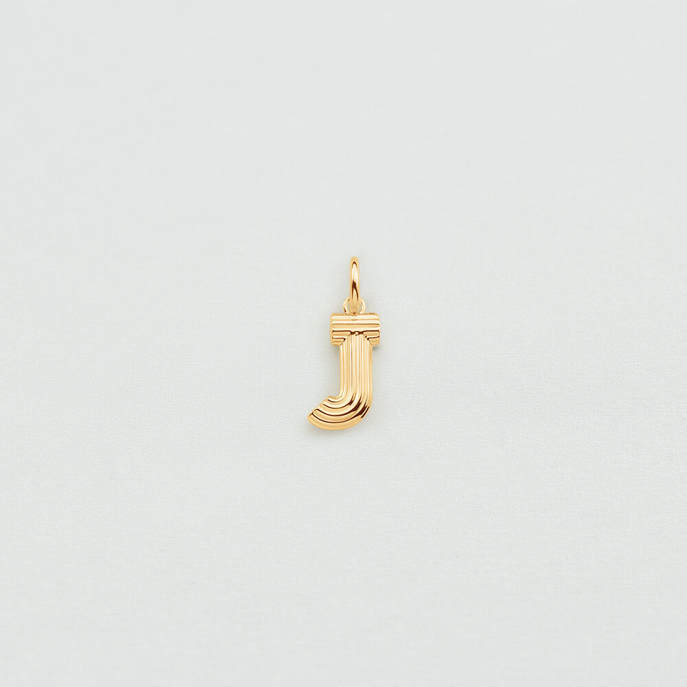 Pendentif LETTRE J - Dor&eacute; - Bijoux  | Agatha