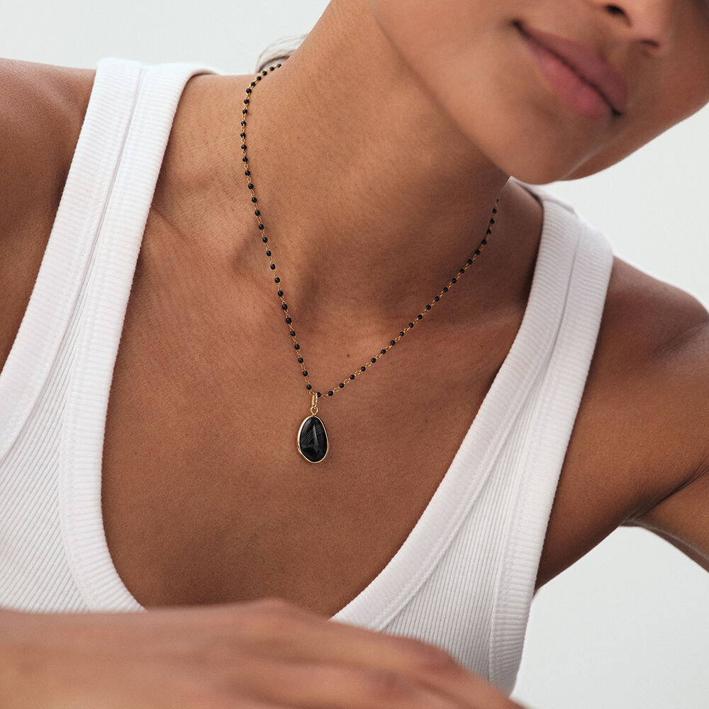 Collier ras du cou SMARTY - Noir / Doré - Colliers fantaisie  | Agatha