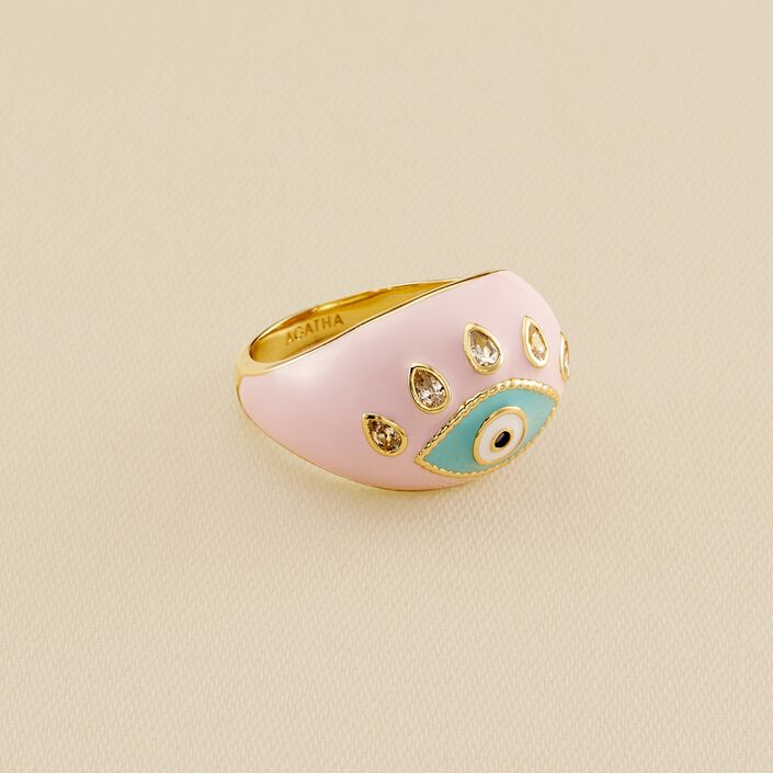 Bague large CYCLADES - Rose pâle/ doré - Bagues  | Agatha