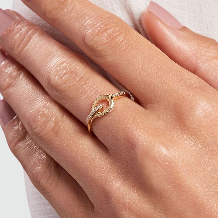 Bague fine GEMINI - Cristal / Doré - Bagues  | Agatha
