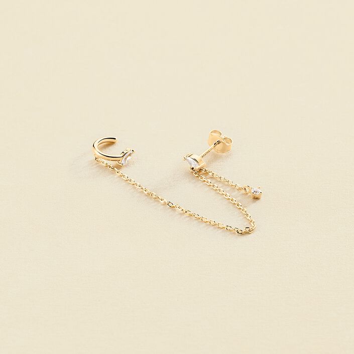 Piercing ear cuff AMAS - Cristal / Doré - Piercings  | Agatha