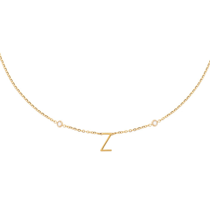 Collier ras du cou LETTRE Z - Cristal / Doré - Colliers  | Agatha
