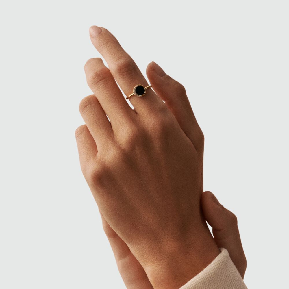 Bague fine MOONONYX - Onyx - Outlet  | Agatha