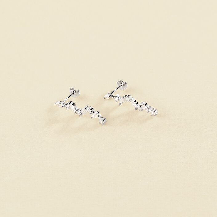 Boucles d'oreilles pendantes PLEIADES - Cristal / Argenté - Boucles d'oreilles  | Agatha