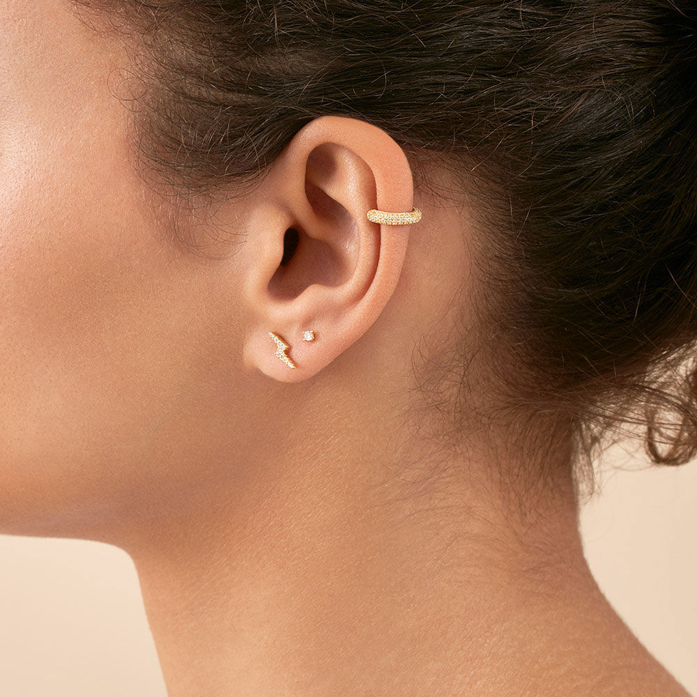 Piercing puce ECLAIR - Cristal / Doré - Piercings  | Agatha