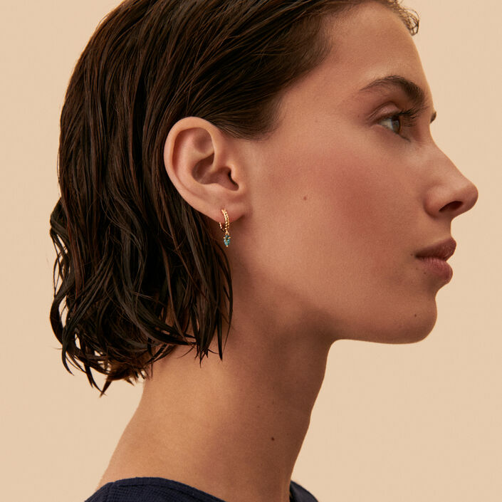 Piercing créole MAMBA - Turquoise / Doré - Piercings  | Agatha