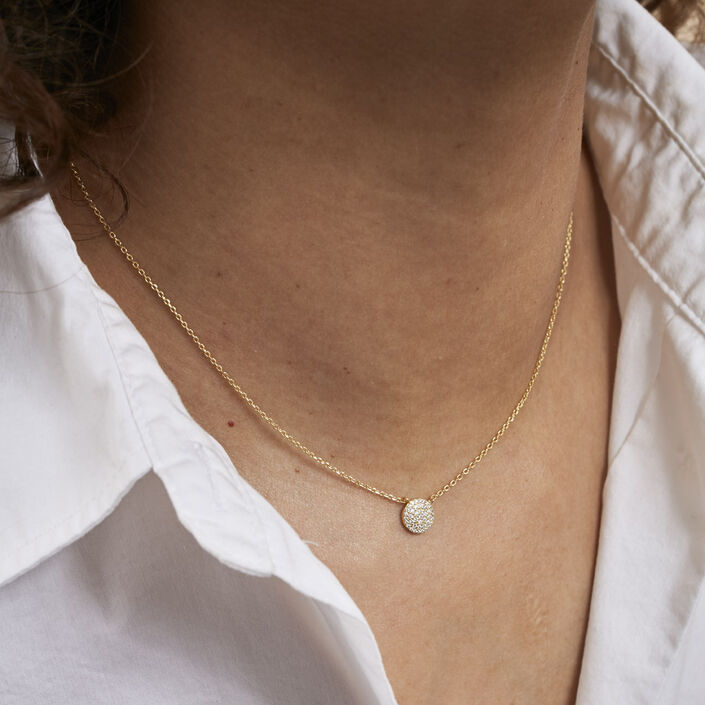Collier ras du cou plaqué or 18 carats - France