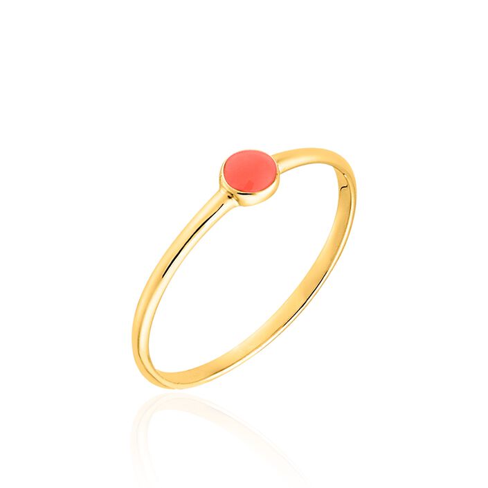 Bague fine CONFETT - Corail / Doré - Bagues  | Agatha