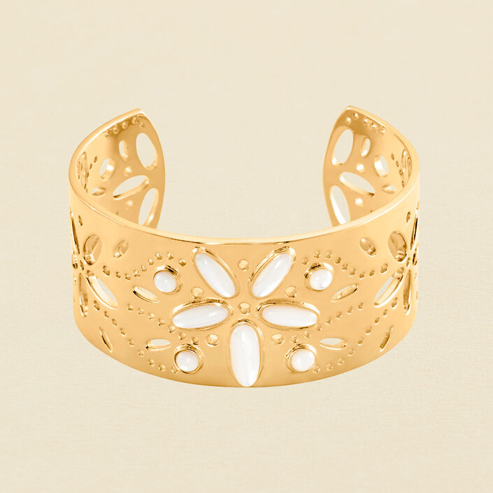 Manchette CARAIBES - Nacre / Doré - Bracelets  | Agatha
