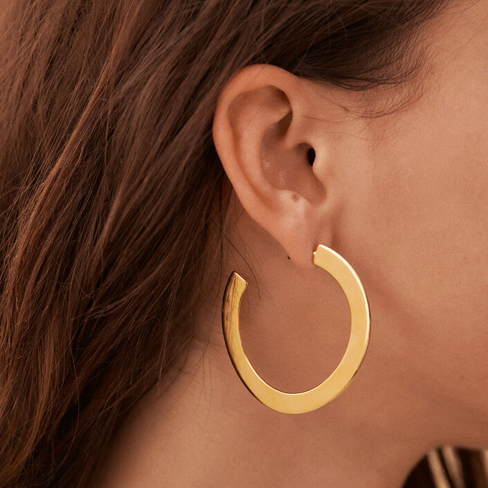 Créoles LINES - Doré - Boucles d'oreilles  | Agatha