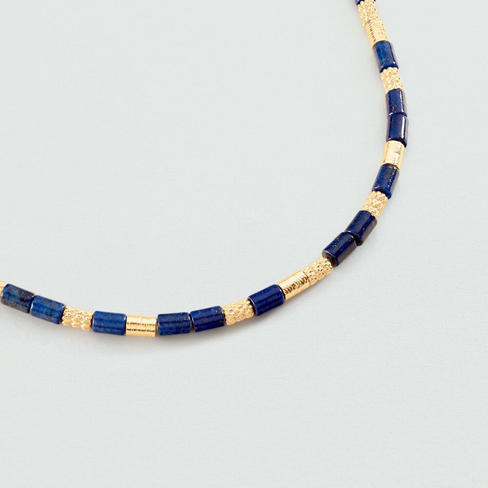 Collier ras du cou PETRA - Lapis / Dor&eacute; - Colliers fantaisie  | Agatha