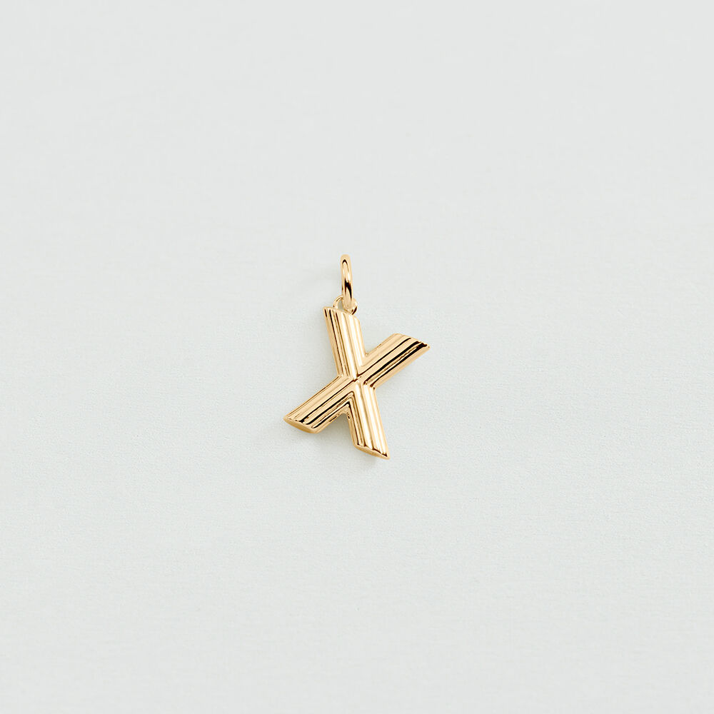 Pendentif LETTRE X - Dor&eacute; - Bijoux  | Agatha