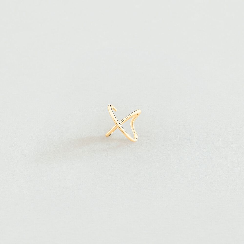 Piercing ear cuff CRUZADO - Doré - Bijoux sans pierre  | Agatha