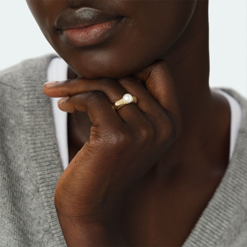 Bague fine PERLE BATIGNOLLES - Perle / Dor&eacute; - Bagues fines  | Agatha