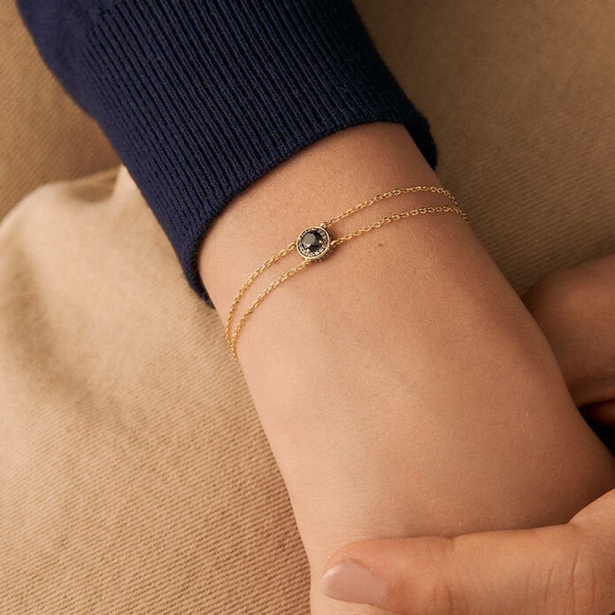 Bracelet souple IMPERIAL - Noir / Doré - Bracelets  | Agatha