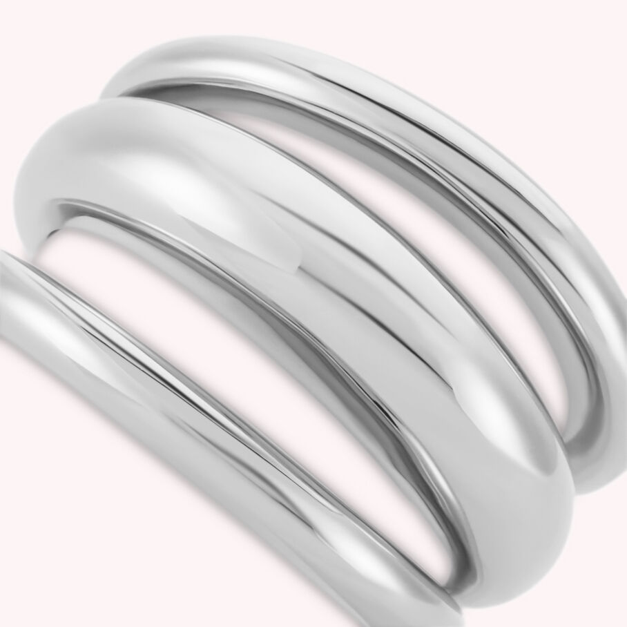 Bague large TRIJONC - Argenté - Bagues  | Agatha