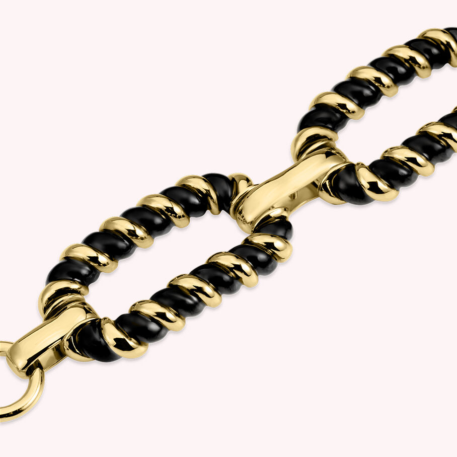 Bracelet souple SESHA - Noir / Doré - Bracelets  | Agatha