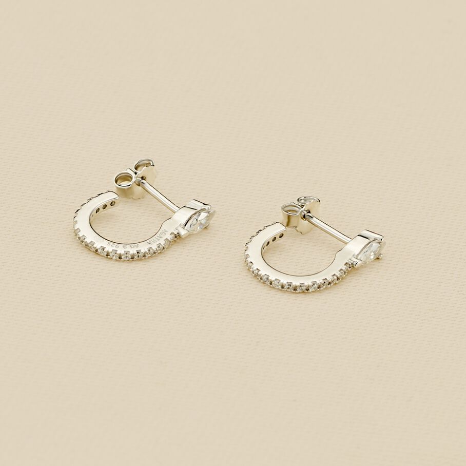 Créoles SNAKY - Cristal / Argenté - Boucles d'oreilles  | Agatha