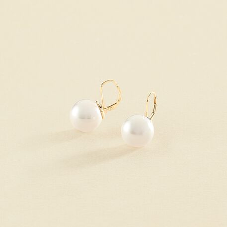 Boucles d'oreilles pendantes PEARLY - Perle / Doré - Boucles d'oreilles  | Agatha