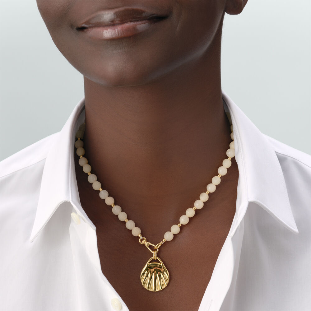 Collier mi-long MADELEINE - Ivoire / Dor&eacute; - Colliers mi-long  | Agatha