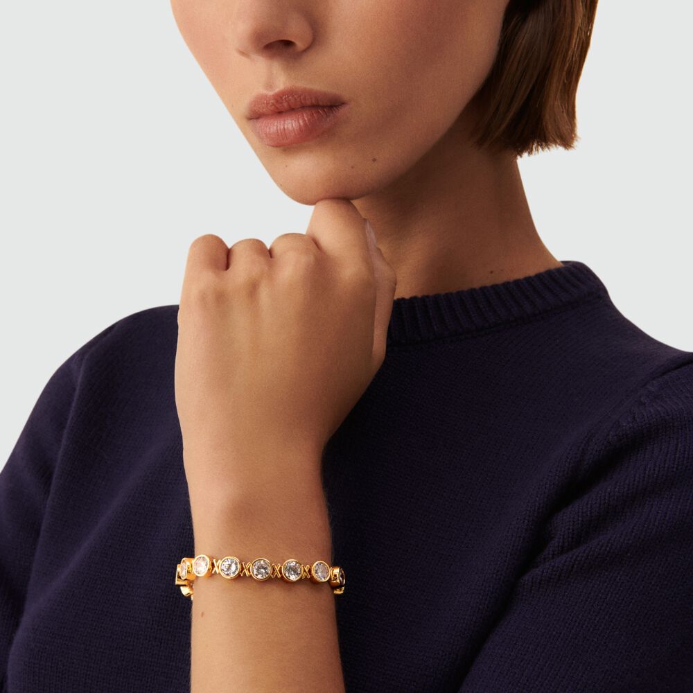 Bracelet souple N-13 - Cristal / Doré - Bracelets fantaisie  | Agatha