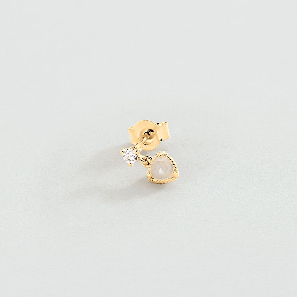 Piercing puce PRECIEUX - Blanc / Doré - Piercings  | Agatha