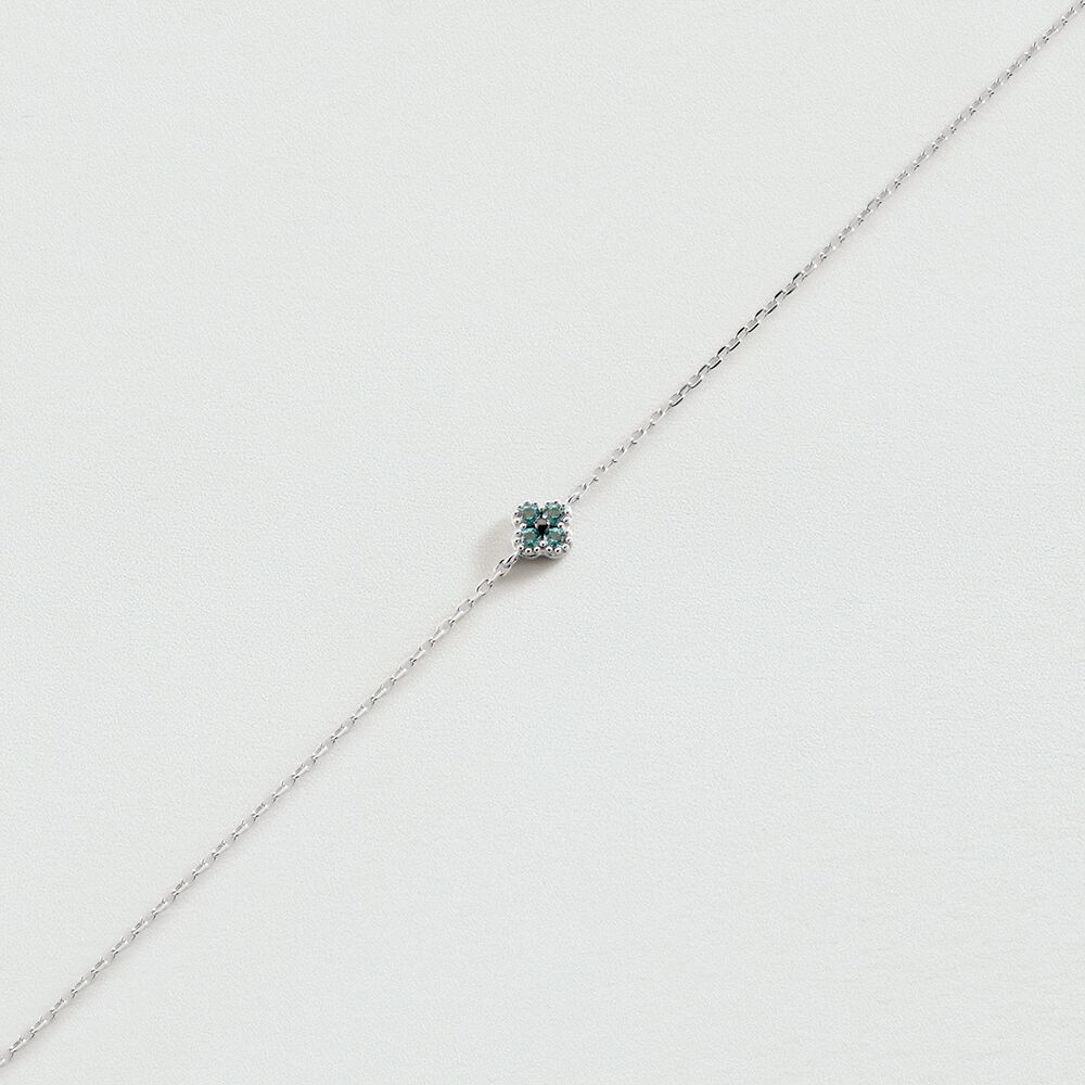 Bracelet souple couleur argent maillons émaux vert émeraude