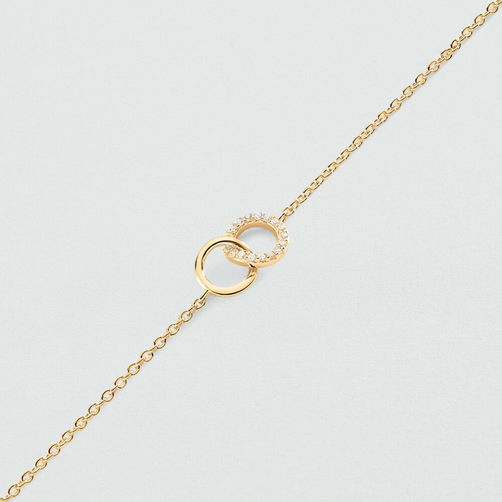 Bracelet souple RONDOU - Cristal / Doré - Bracelets Anneaux Entrelaces  | Agatha