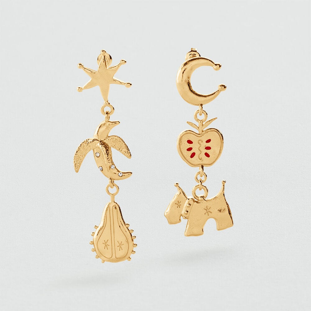 Cr&eacute;oles PANGEA - Dor&eacute; / Multicouleur - Boucles d'oreilles  | Agatha