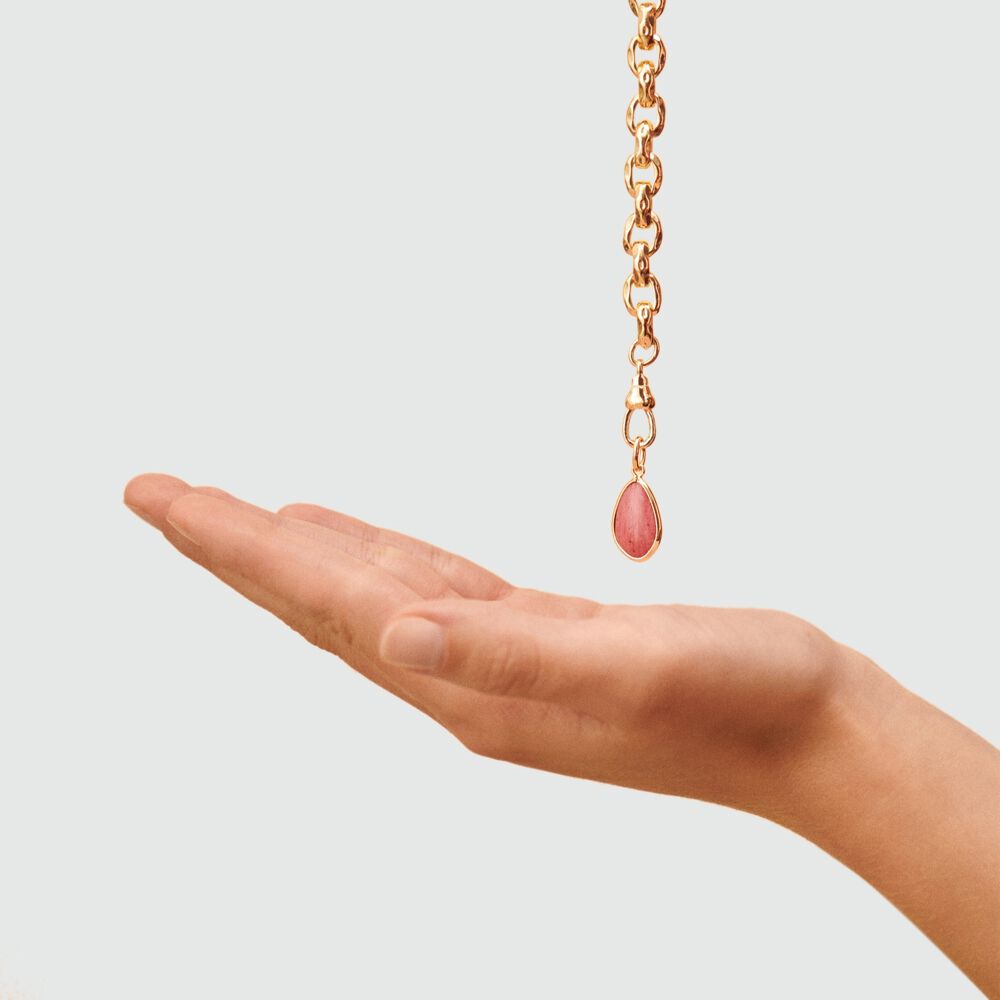 Pendentif PIERRE NATURELLE - Rhodonite / dor&eacute; - Autres pierres  | Agatha