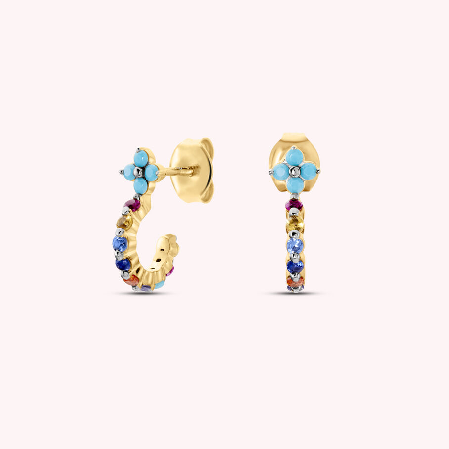 Créoles BELOVED - Multicolore / Doré - Boucles d'oreilles  | Agatha